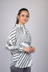 Zigzag print for women western wear top party wear and daily use Black Striped Full Sleeves Top (OTL-TPS1096)